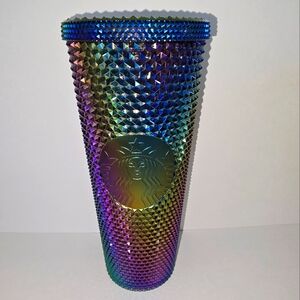 Starbucks Fall 2023 Oil Slick Rainbow Studded Cold Cup Tumbler 24oz collectible
